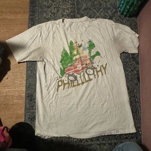 Urban Outfitters Beige Graphic Tee with Green and Red Print